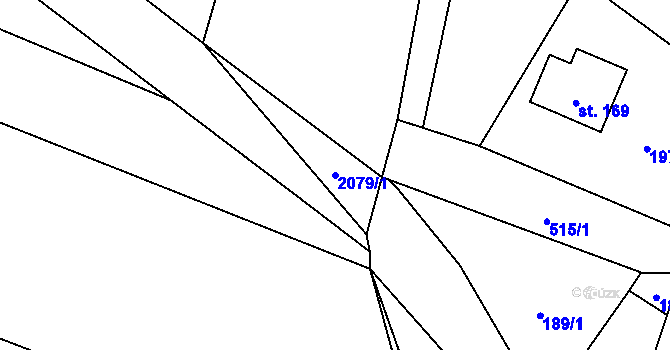 Parcela st. 2079/1 v KÚ Studenec u Horek, Katastrální mapa