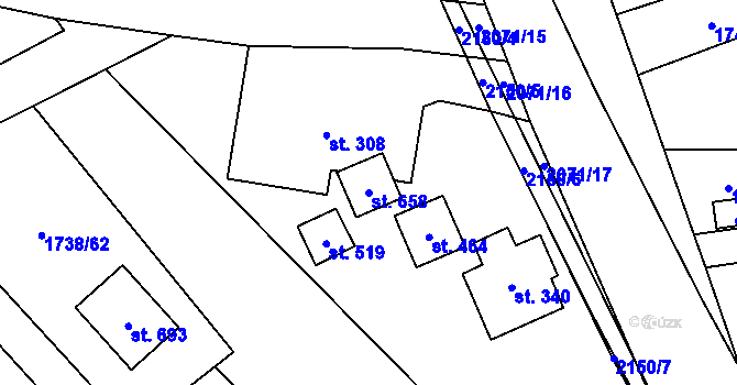 Parcela st. 658 v KÚ Studenec u Horek, Katastrální mapa