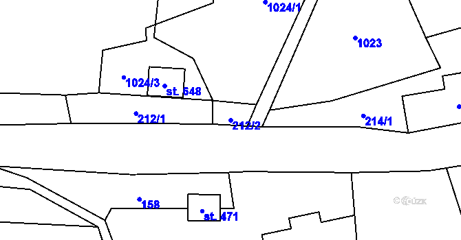 Parcela st. 212/2 v KÚ Studenec u Horek, Katastrální mapa