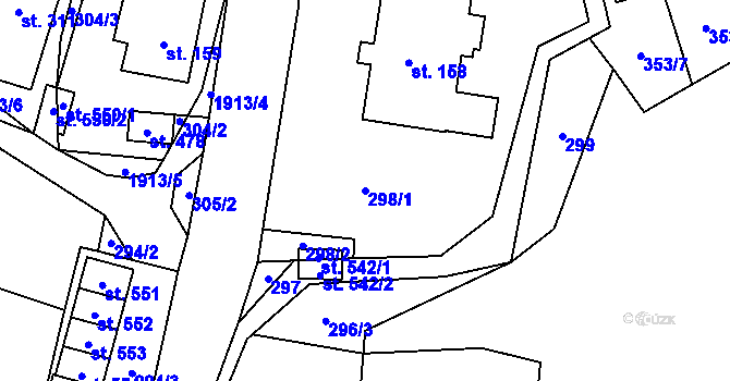 Parcela st. 298/1 v KÚ Studenec u Horek, Katastrální mapa
