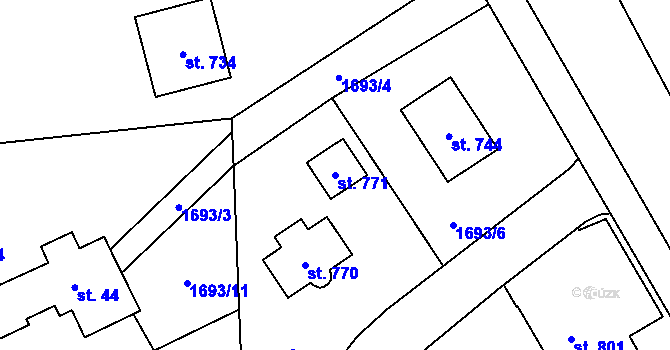 Parcela st. 771 v KÚ Studenec u Horek, Katastrální mapa