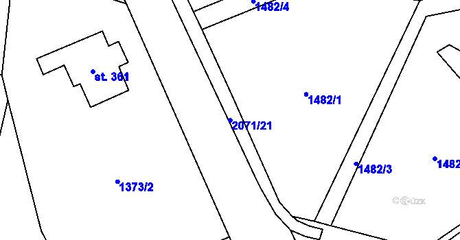 Parcela st. 2071/21 v KÚ Studenec u Horek, Katastrální mapa