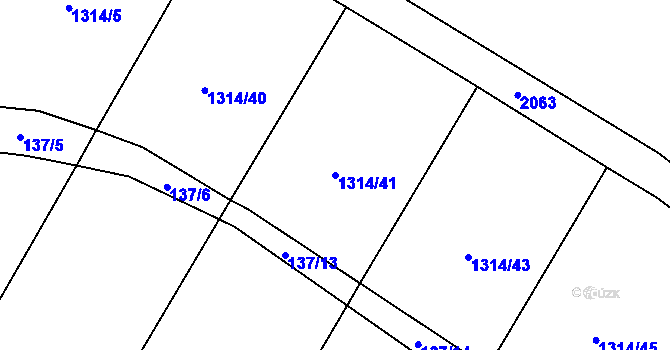 Parcela st. 1314/41 v KÚ Studenec u Horek, Katastrální mapa