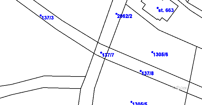 Parcela st. 137/7 v KÚ Studenec u Horek, Katastrální mapa