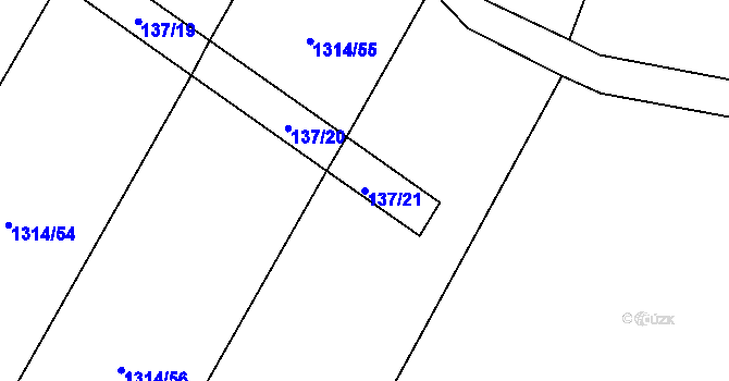 Parcela st. 137/21 v KÚ Studenec u Horek, Katastrální mapa