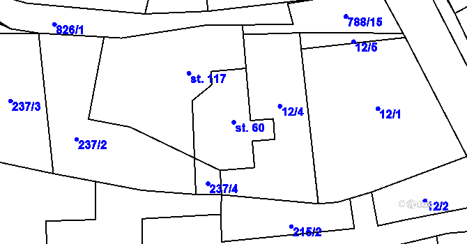 Parcela st. 60 v KÚ Studenec u Trutnova, Katastrální mapa