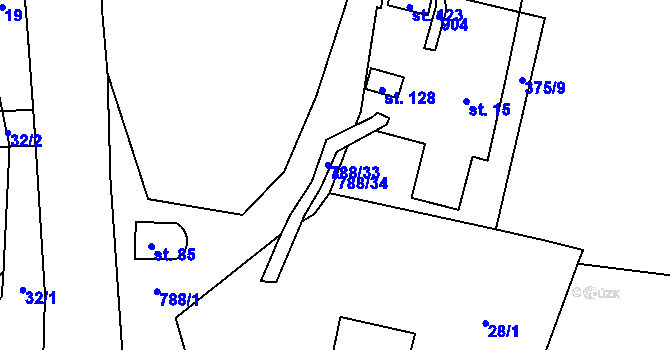 Parcela st. 788/34 v KÚ Studenec u Trutnova, Katastrální mapa