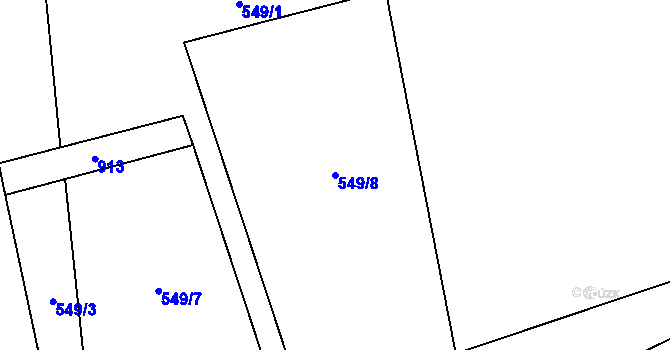 Parcela st. 549/8 v KÚ Studenec u Trutnova, Katastrální mapa