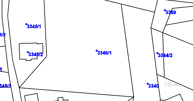 Parcela st. 3346/1 v KÚ Heřmanice u Nové Paky, Katastrální mapa