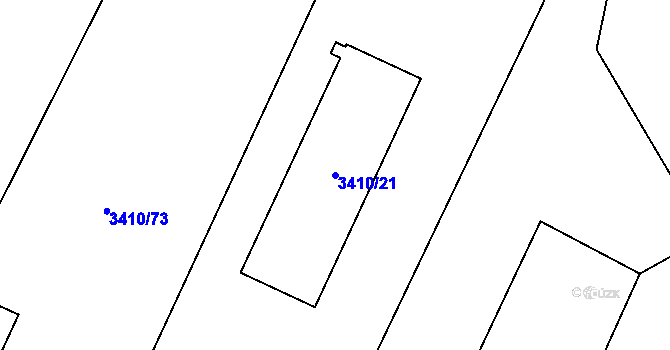 Parcela st. 3410/21 v KÚ Heřmanice u Nové Paky, Katastrální mapa