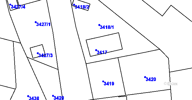 Parcela st. 3417 v KÚ Heřmanice u Nové Paky, Katastrální mapa