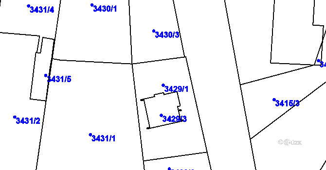 Parcela st. 3429/1 v KÚ Heřmanice u Nové Paky, Katastrální mapa