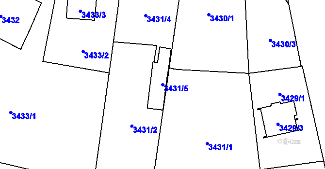 Parcela st. 3431/5 v KÚ Heřmanice u Nové Paky, Katastrální mapa