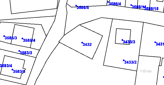 Parcela st. 3432 v KÚ Heřmanice u Nové Paky, Katastrální mapa
