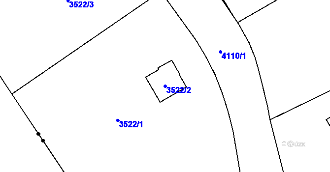 Parcela st. 3522/2 v KÚ Heřmanice u Nové Paky, Katastrální mapa