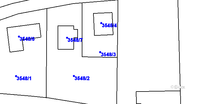 Parcela st. 3548/3 v KÚ Heřmanice u Nové Paky, Katastrální mapa