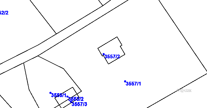 Parcela st. 3557/2 v KÚ Heřmanice u Nové Paky, Katastrální mapa