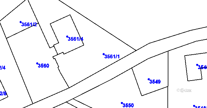 Parcela st. 3561/1 v KÚ Heřmanice u Nové Paky, Katastrální mapa