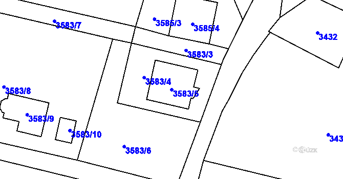 Parcela st. 3583/5 v KÚ Heřmanice u Nové Paky, Katastrální mapa