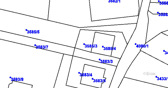 Parcela st. 3585/3 v KÚ Heřmanice u Nové Paky, Katastrální mapa