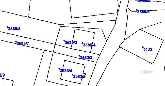 Parcela st. 3585/4 v KÚ Heřmanice u Nové Paky, Katastrální mapa