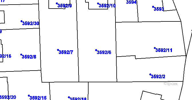 Parcela st. 3592/6 v KÚ Heřmanice u Nové Paky, Katastrální mapa