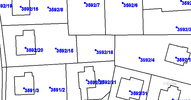 Parcela st. 3592/18 v KÚ Heřmanice u Nové Paky, Katastrální mapa