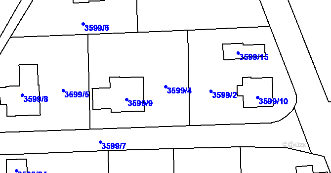 Parcela st. 3599/4 v KÚ Heřmanice u Nové Paky, Katastrální mapa