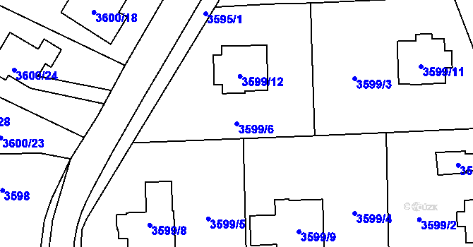 Parcela st. 3599/6 v KÚ Heřmanice u Nové Paky, Katastrální mapa