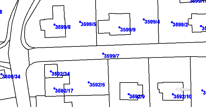 Parcela st. 3599/7 v KÚ Heřmanice u Nové Paky, Katastrální mapa