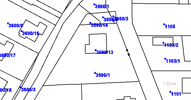 Parcela st. 3599/13 v KÚ Heřmanice u Nové Paky, Katastrální mapa