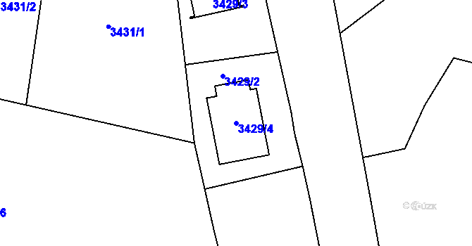 Parcela st. 3429/4 v KÚ Heřmanice u Nové Paky, Katastrální mapa