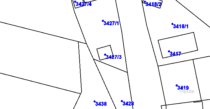Parcela st. 3427/3 v KÚ Heřmanice u Nové Paky, Katastrální mapa