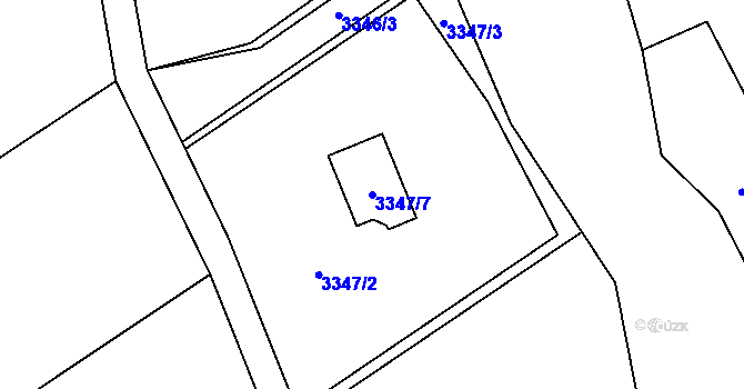 Parcela st. 3347/7 v KÚ Heřmanice u Nové Paky, Katastrální mapa
