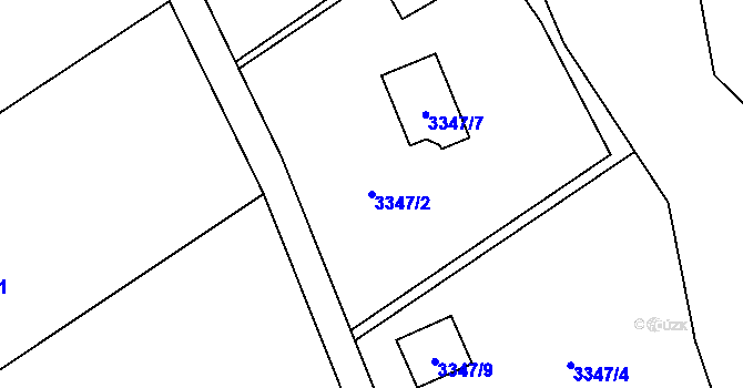 Parcela st. 3347/2 v KÚ Heřmanice u Nové Paky, Katastrální mapa
