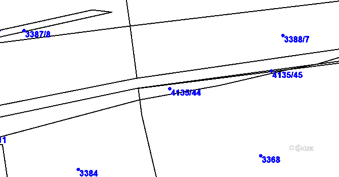 Parcela st. 4135/44 v KÚ Heřmanice u Nové Paky, Katastrální mapa