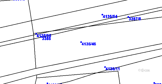 Parcela st. 4135/46 v KÚ Heřmanice u Nové Paky, Katastrální mapa