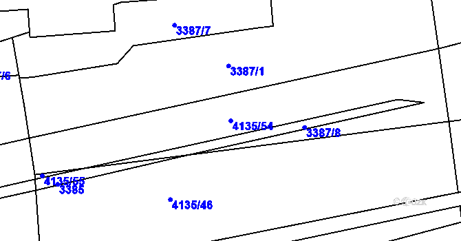 Parcela st. 4135/54 v KÚ Heřmanice u Nové Paky, Katastrální mapa