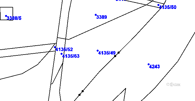 Parcela st. 4135/49 v KÚ Heřmanice u Nové Paky, Katastrální mapa