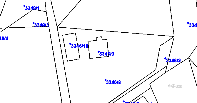 Parcela st. 3346/9 v KÚ Heřmanice u Nové Paky, Katastrální mapa
