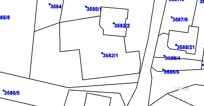 Parcela st. 3582/1 v KÚ Heřmanice u Nové Paky, Katastrální mapa
