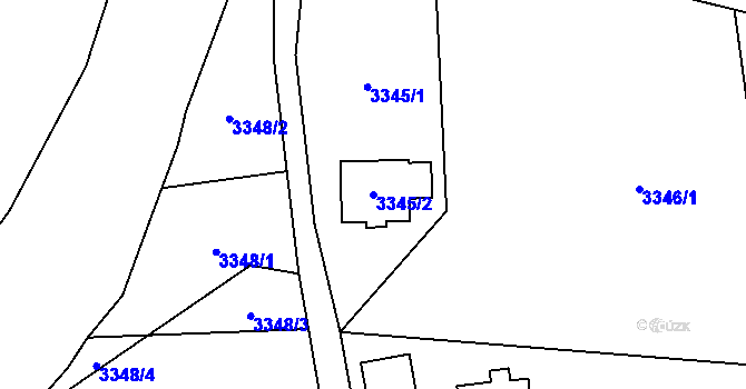 Parcela st. 3345/2 v KÚ Heřmanice u Nové Paky, Katastrální mapa