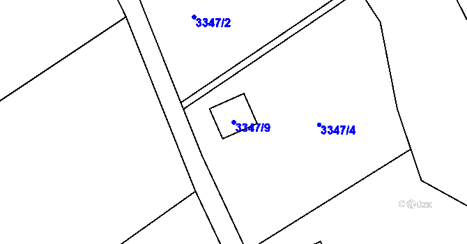 Parcela st. 3347/9 v KÚ Heřmanice u Nové Paky, Katastrální mapa