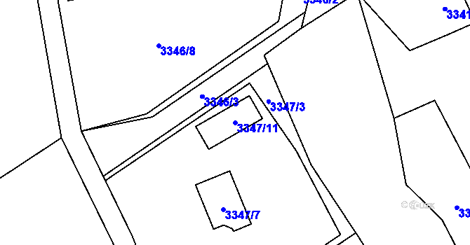 Parcela st. 3347/11 v KÚ Heřmanice u Nové Paky, Katastrální mapa