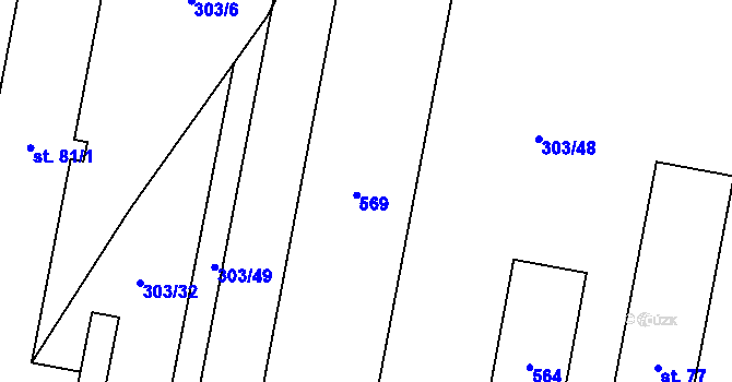 Parcela st. 90 v KÚ Kumburský Újezd, Katastrální mapa