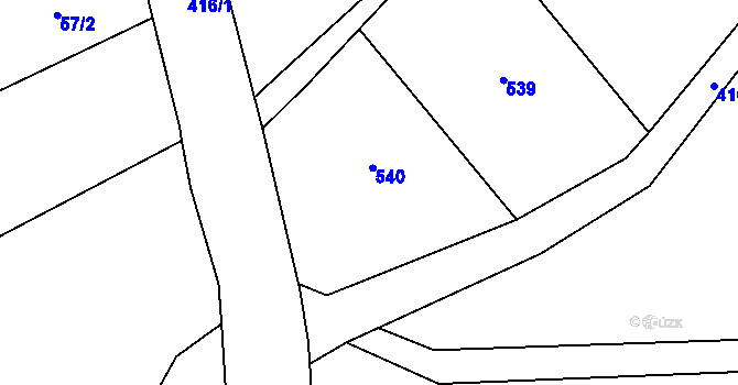 Parcela st. 60 v KÚ Kumburský Újezd, Katastrální mapa