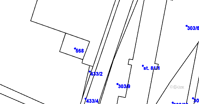 Parcela st. 92/2 v KÚ Kumburský Újezd, Katastrální mapa