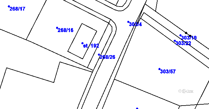 Parcela st. 268/5 v KÚ Kumburský Újezd, Katastrální mapa