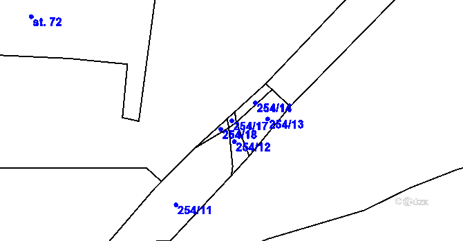 Parcela st. 254/17 v KÚ Studénka u Nové Paky, Katastrální mapa