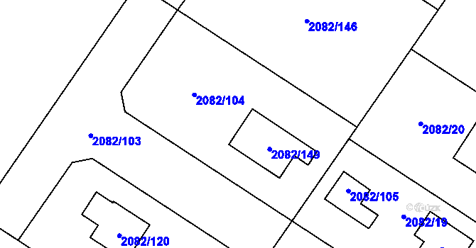 Parcela st. 2082/104 v KÚ Studénka nad Odrou, Katastrální mapa